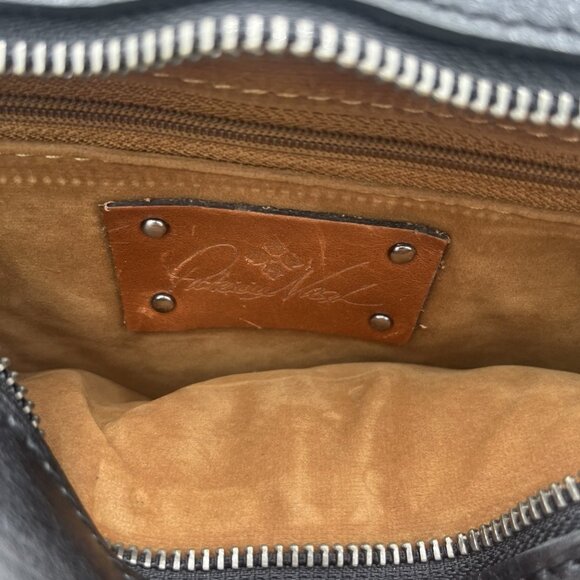 Patricia Nash Black Leather Crossbody London Saddle Bag Purse Original Dust Bag - Picture 6 of 7